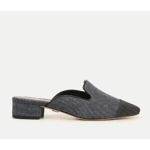 Veronica Beard Women's Cecile Denim Cap Toe Mule Sandals Shoes Sz 7 NIB 350